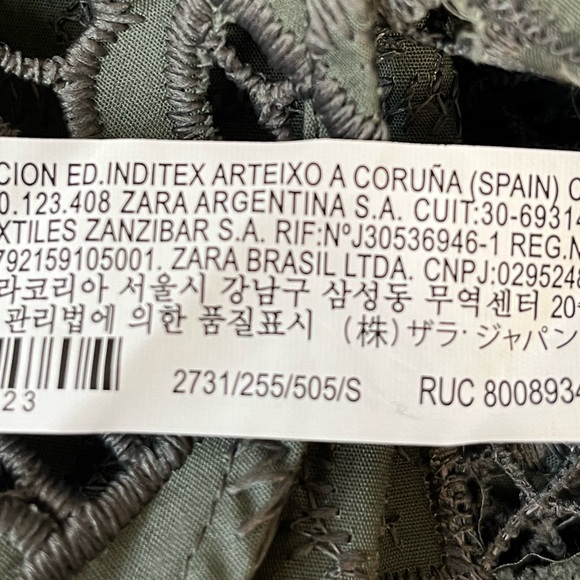 Zara Floral Patchwork Oversized Sleeveless Top Army Green Size Small - Picture 6 of 7